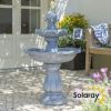 92cm Solarbrunnen mit LED-Beleuchtung, grau, Solaray™